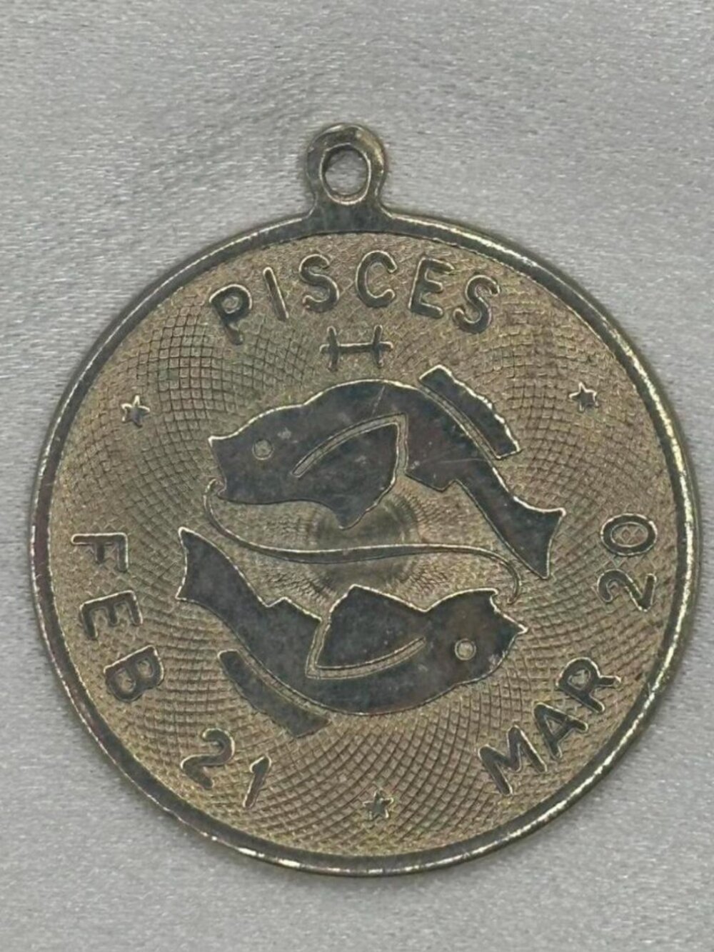 Vintage Gold Tone Pisces Zodiac Pendant Charm